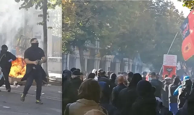 Arnavutluk Eğitim Bakanlığı binası ateşe verildi